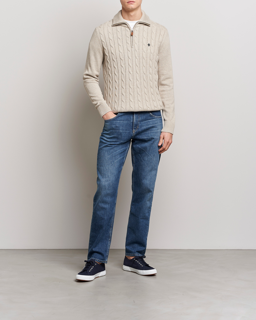 Herre | Gensere | Morris | Raymond Cable Half Zip Khaki