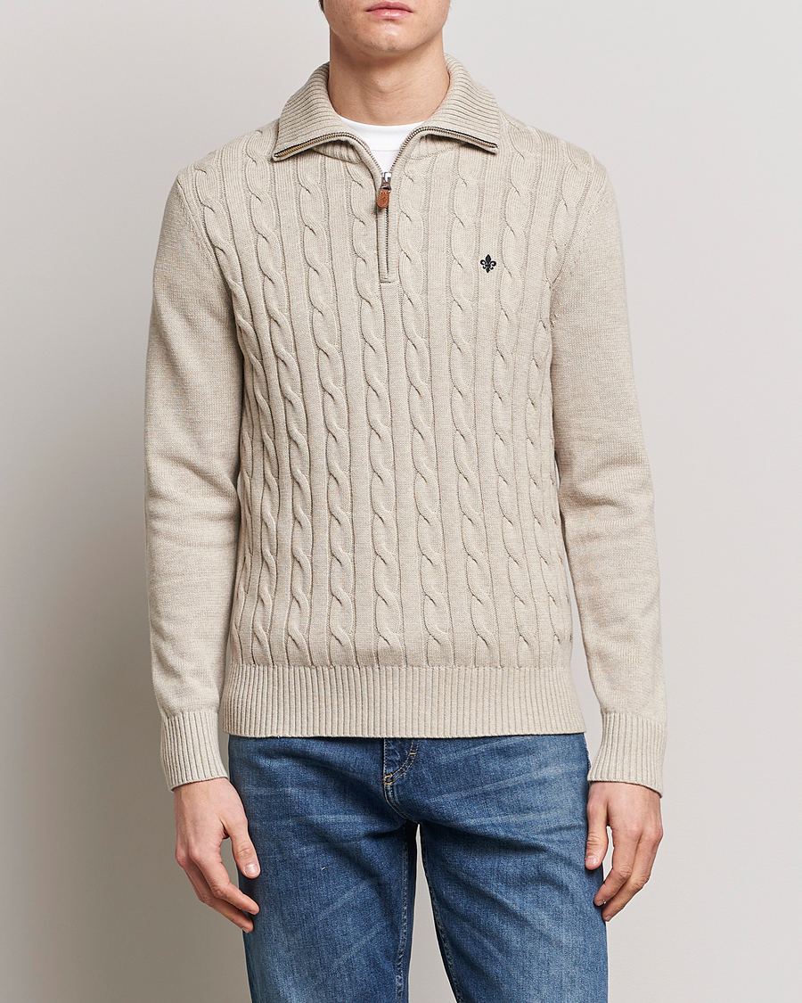 Herre | Gensere | Morris | Raymond Cable Half Zip Khaki