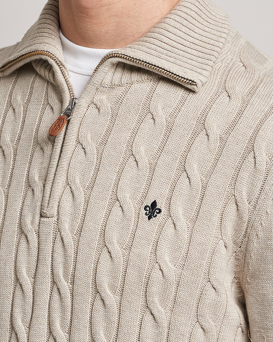 Herre | Gensere | Morris | Raymond Cable Half Zip Khaki