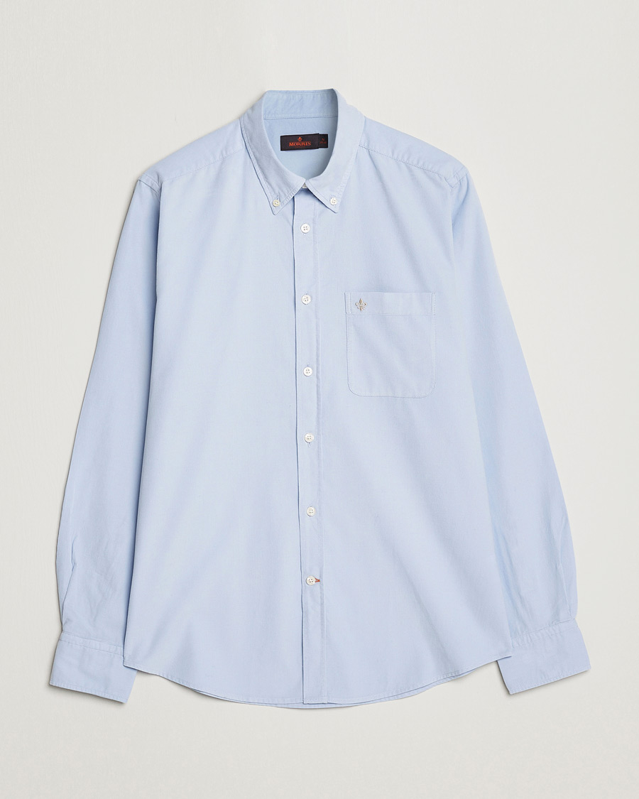 Herre | Skjorter | Morris | Summer Corduroy Shirt Light Blue