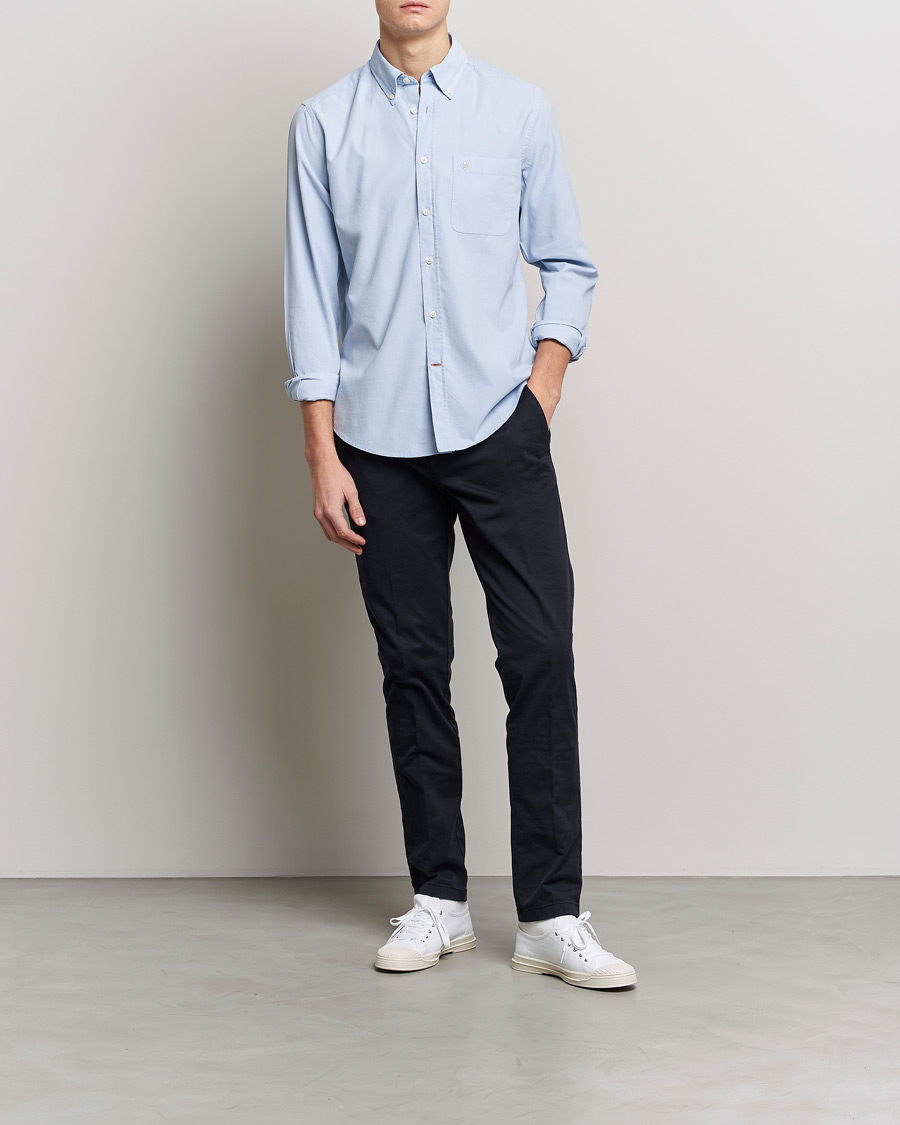 Herre | Skjorter | Morris | Summer Corduroy Shirt Light Blue