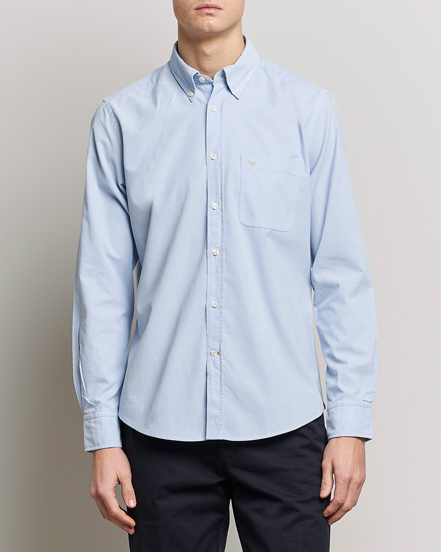 Herre | Cordfløyelskjorter | Morris | Summer Corduroy Shirt Light Blue