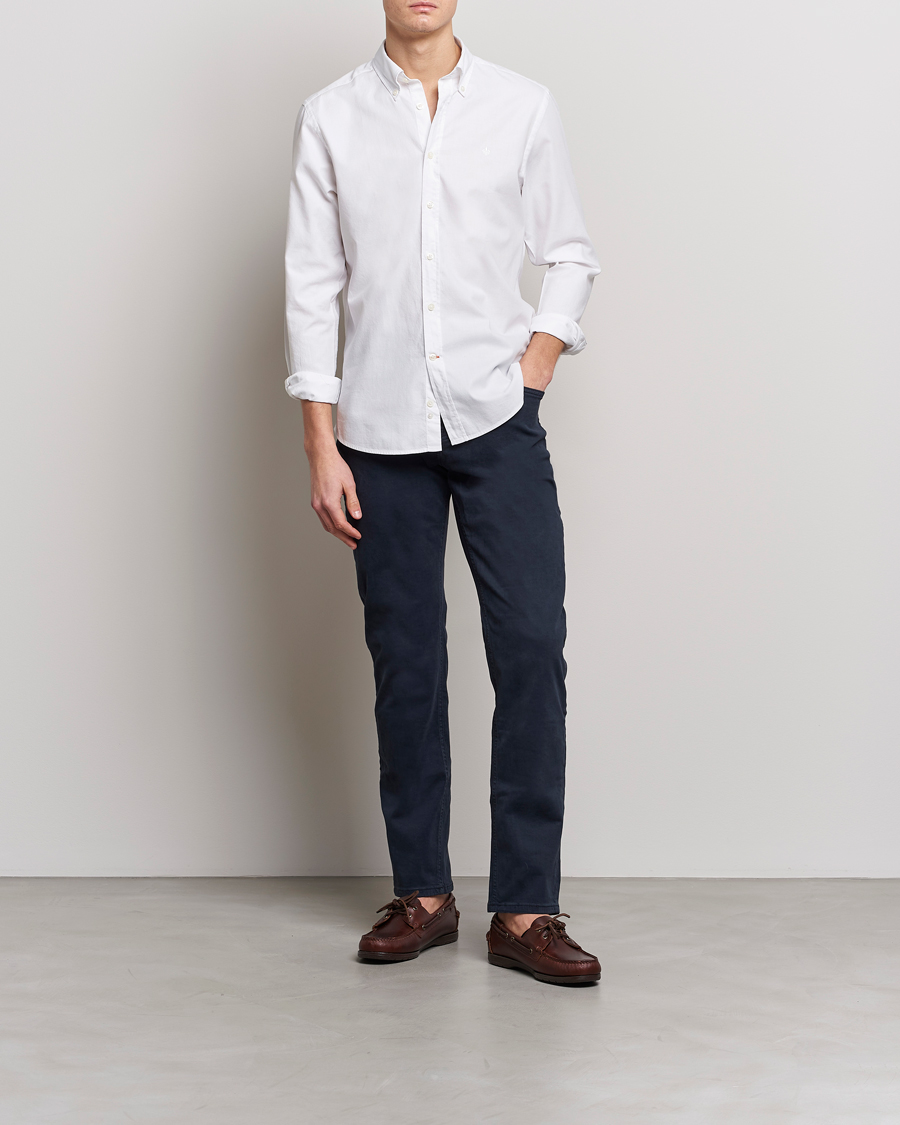 Herre | Skjorter | Morris | Structured Washed Button Down Shirt White