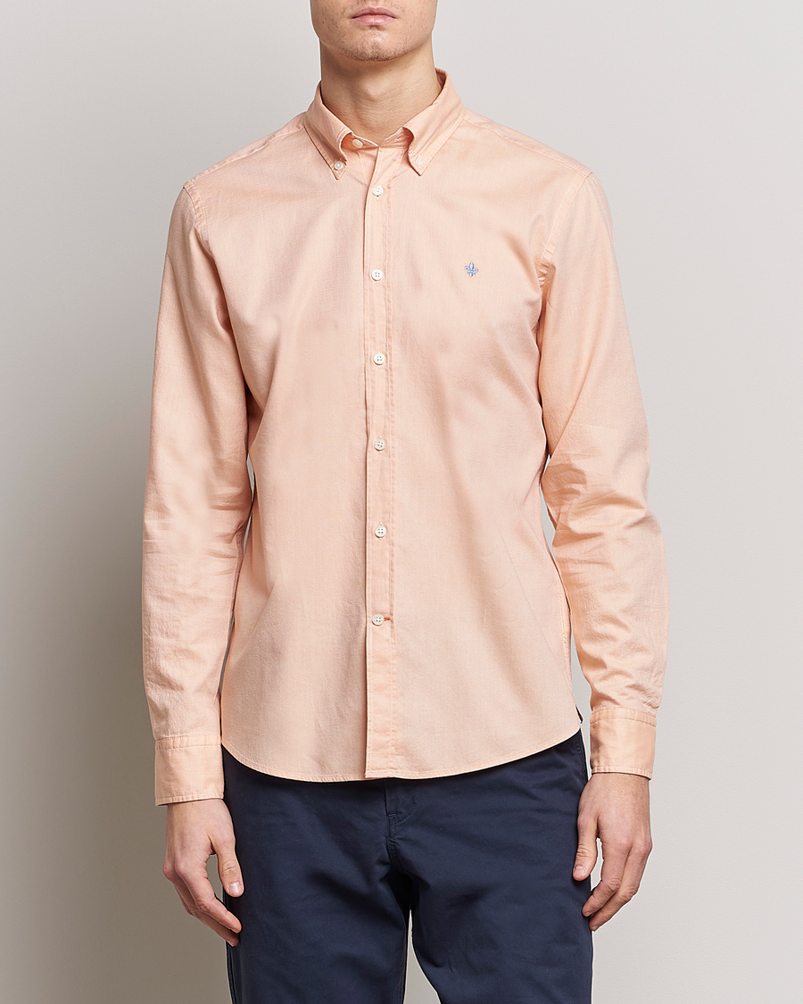 Herre | Skjorter | Morris | Structured Washed Button Down Shirt Orange