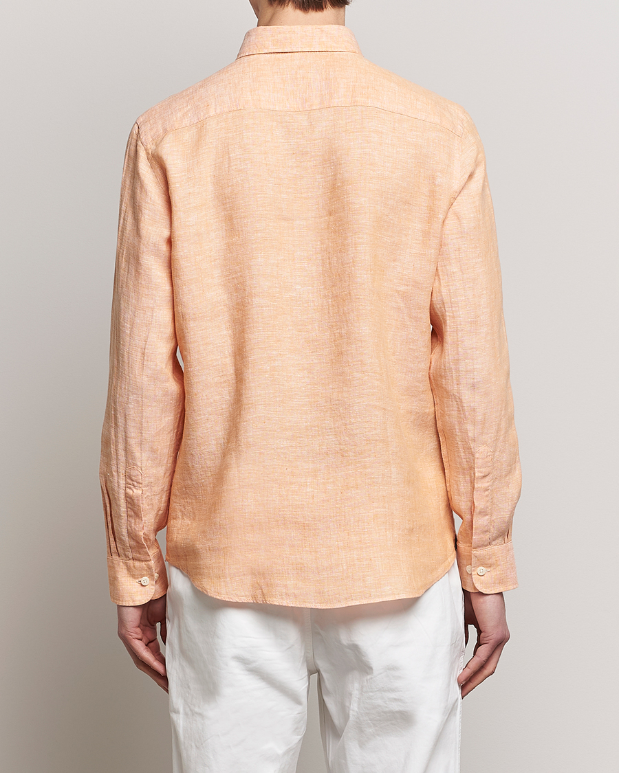 Herre | Skjorter | Morris | Douglas Linen Button Down Shirt Orange