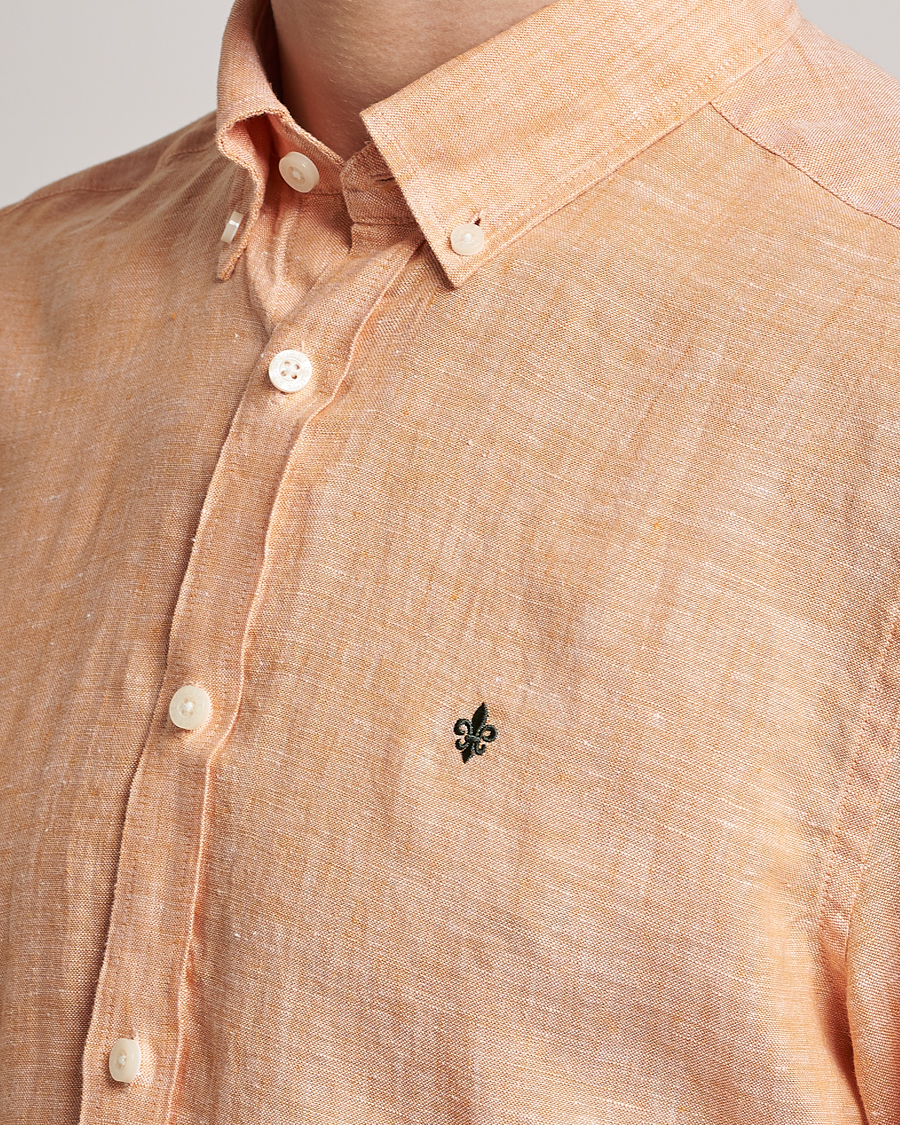 Herre | Skjorter | Morris | Douglas Linen Button Down Shirt Orange