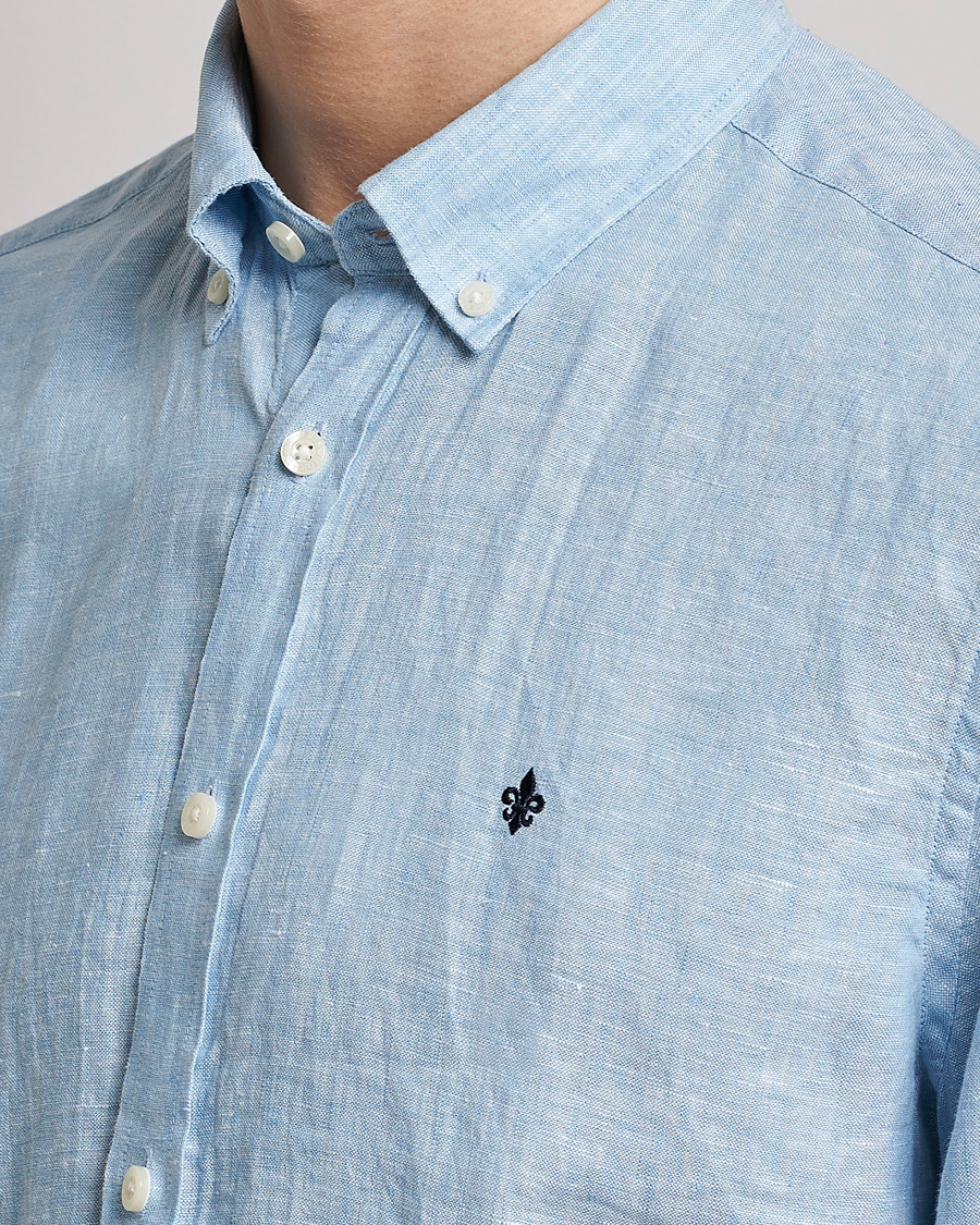 Herre | Skjorter | Morris | Douglas Linen Button Down Shirt Light Blue