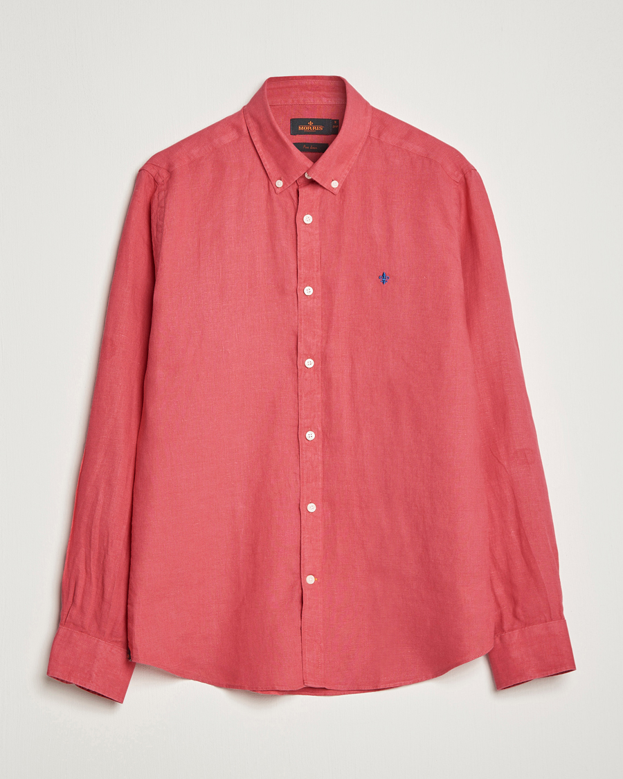 Herre | Skjorter | Morris | Douglas Linen Button Down Shirt Red