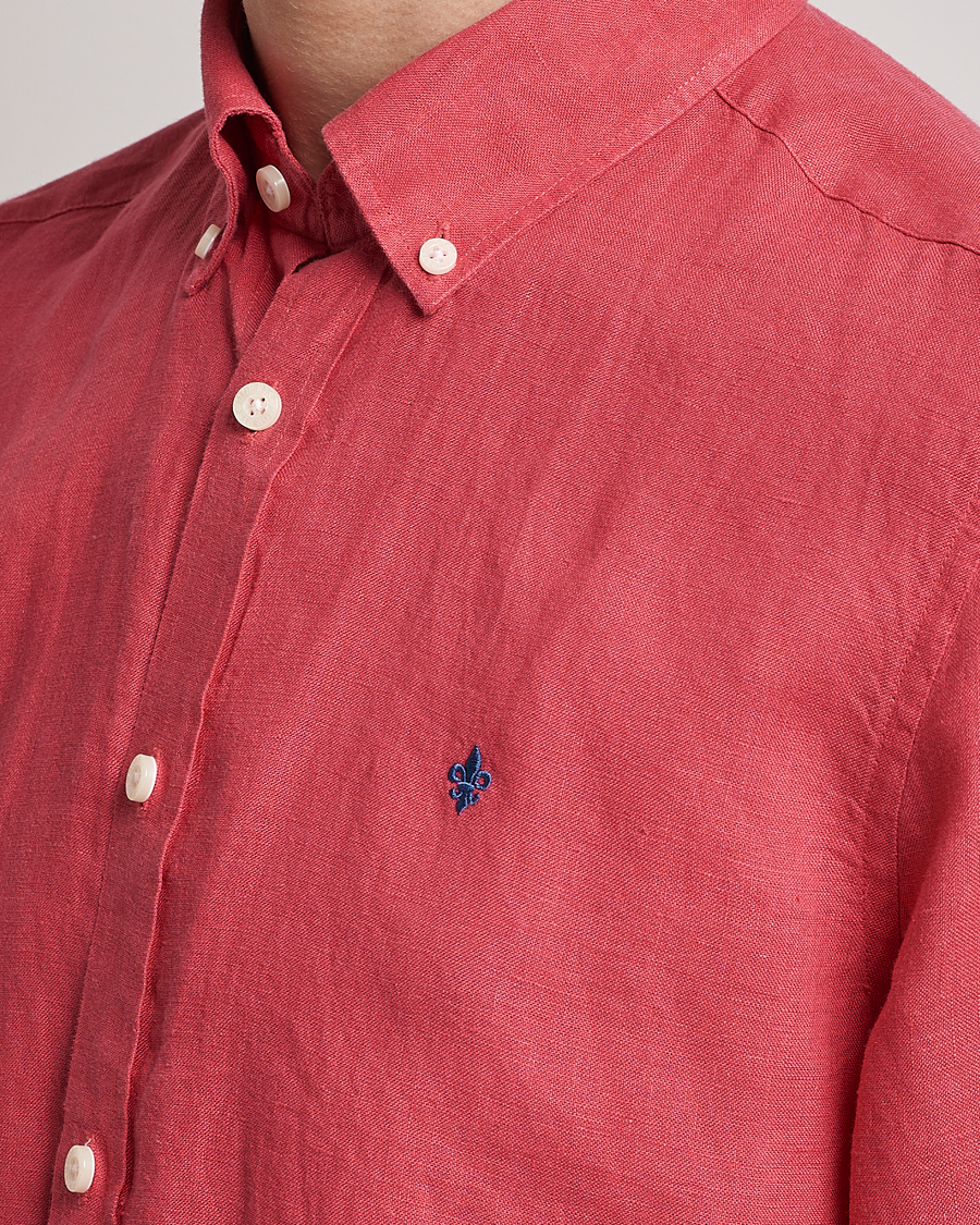 Herre | Skjorter | Morris | Douglas Linen Button Down Shirt Red