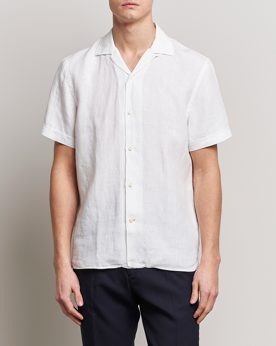 Herre | Kortermede skjorter | Morris | Douglas Linen Short Sleeve Shirt White
