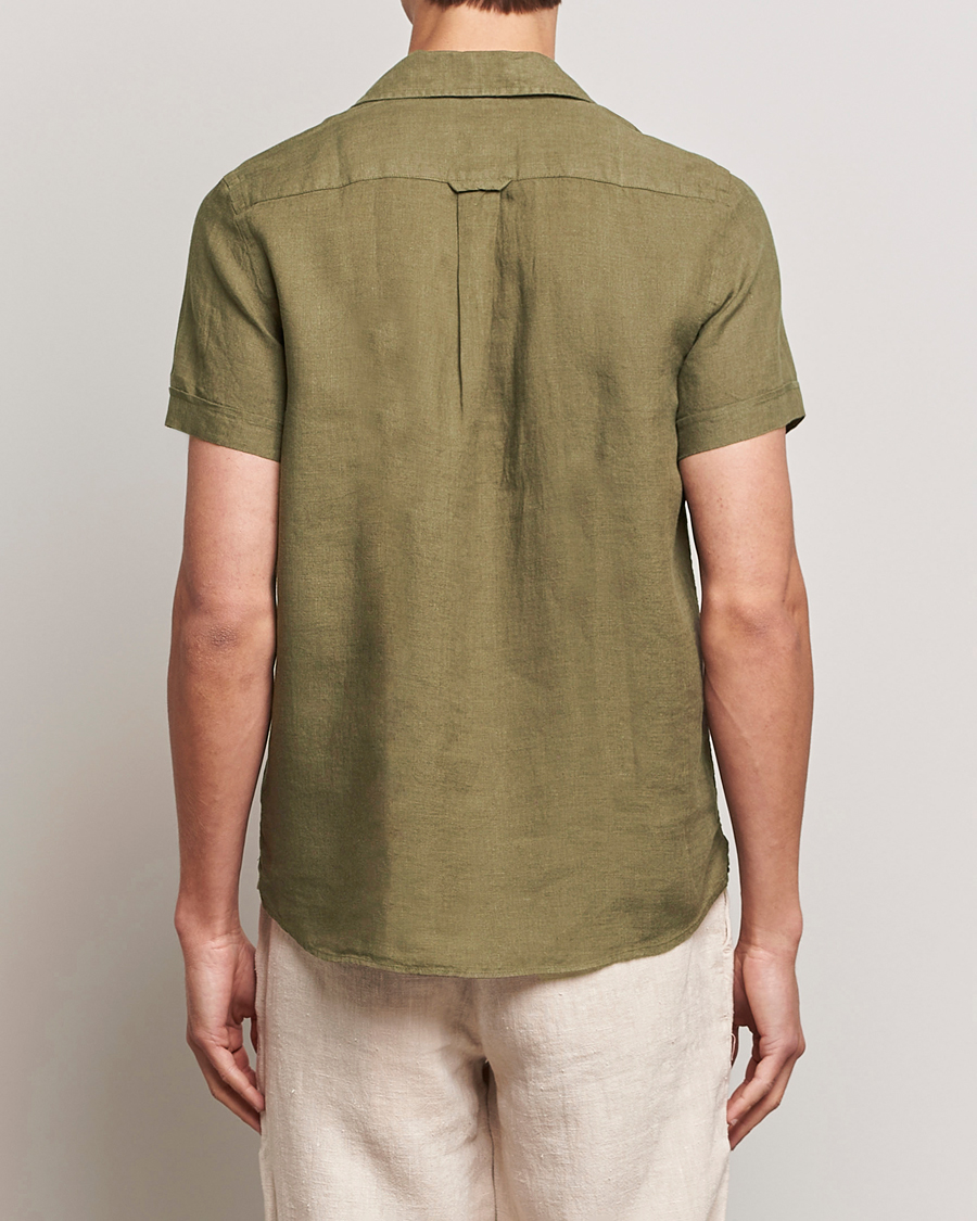 Herre | Skjorter | Morris | Douglas Linen Short Sleeve Shirt Dark Green