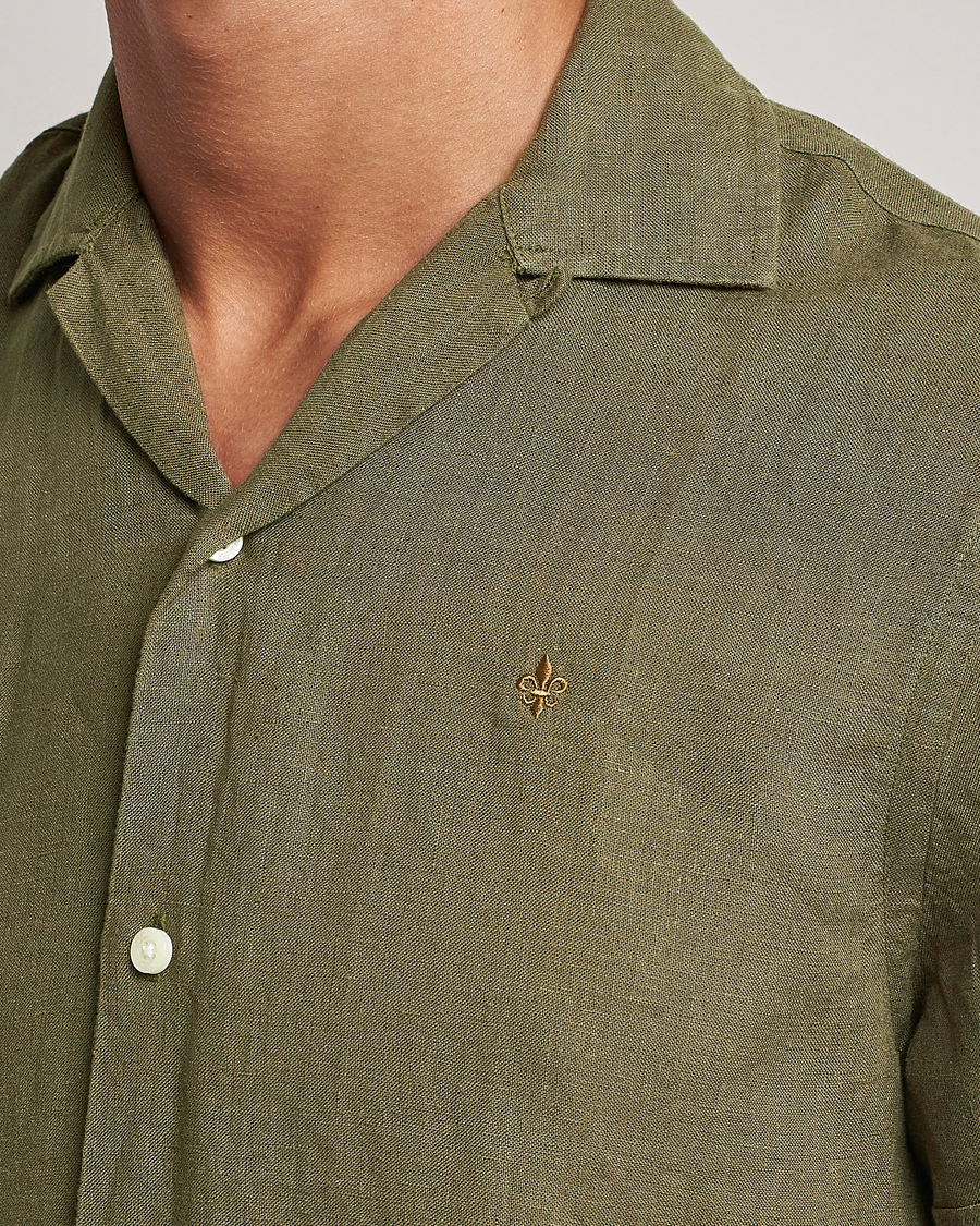 Herre | Skjorter | Morris | Douglas Linen Short Sleeve Shirt Dark Green