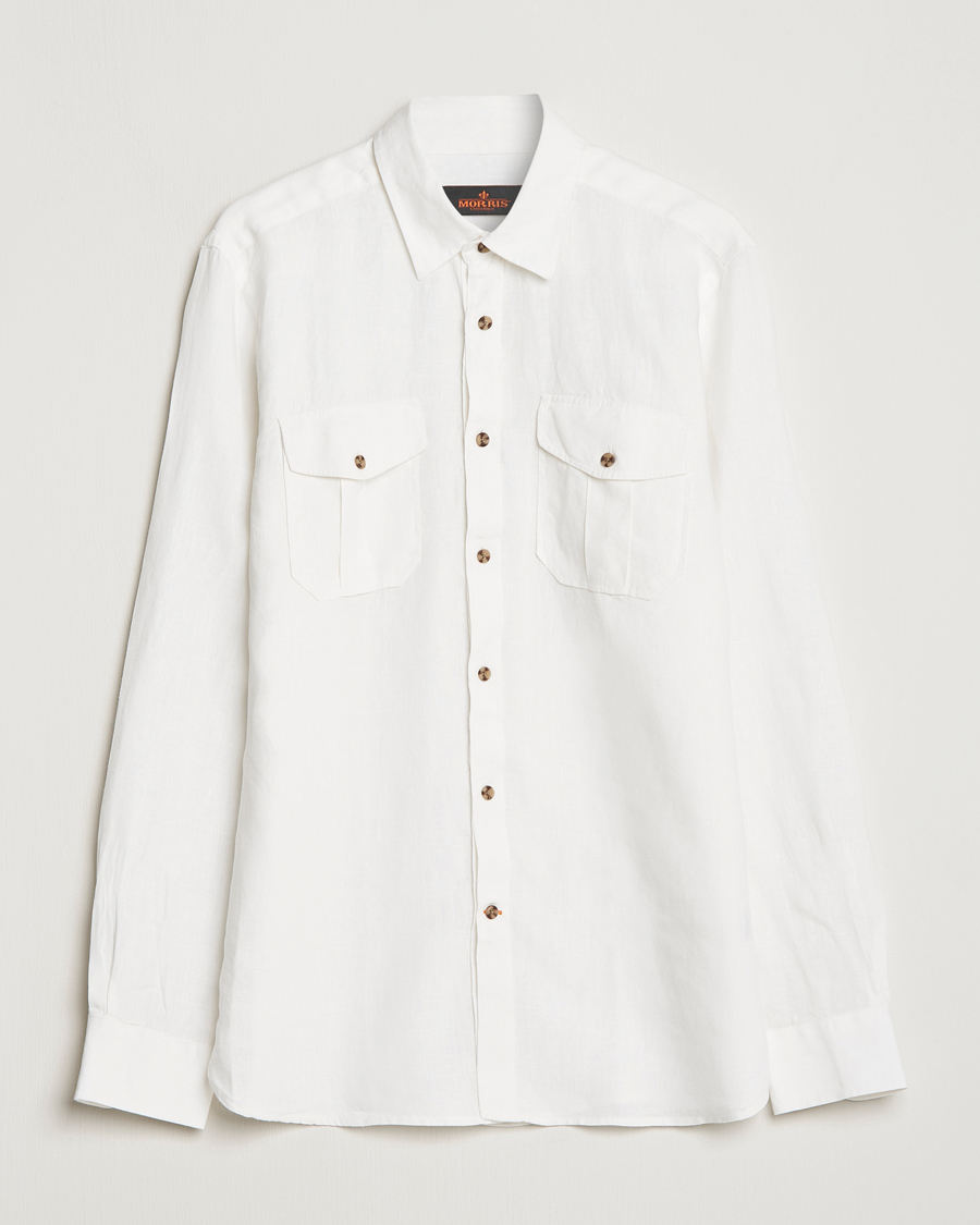 Herre | Skjorter | Morris | Safari Linen Shirt White