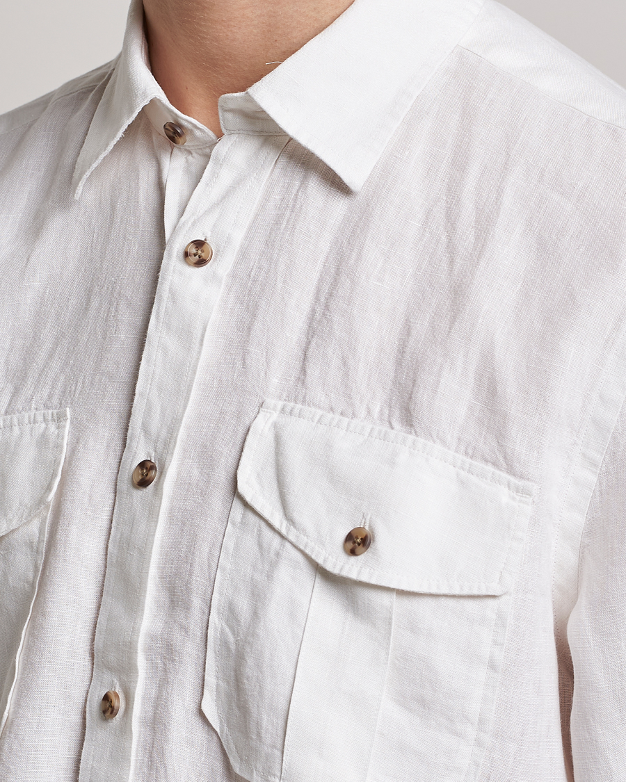 Herre | Skjorter | Morris | Safari Linen Shirt White
