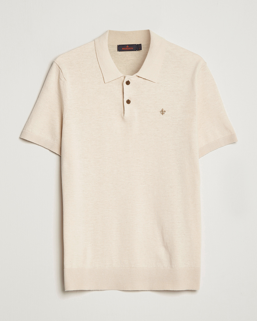 Herre | Pikéer | Morris | Harold Cotton/Linen Summer Polo Off White