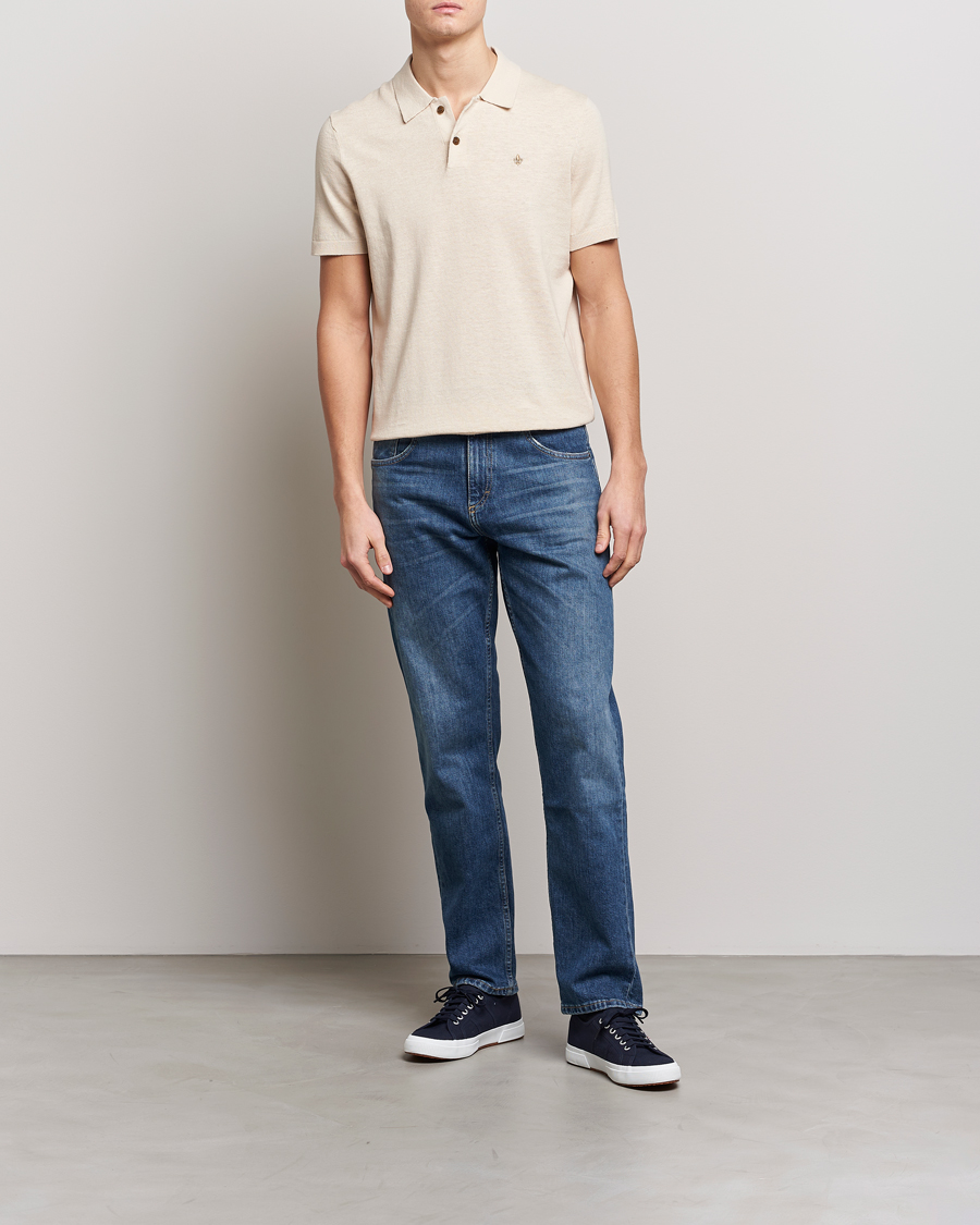 Herre | Pikéer | Morris | Harold Cotton/Linen Summer Polo Off White