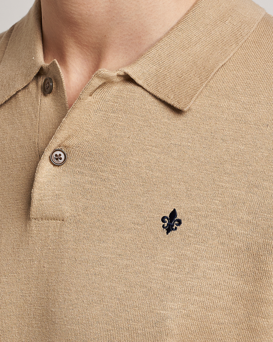 Herre | Pikéer | Morris | Harold Cotton/Linen Summer Polo Camel