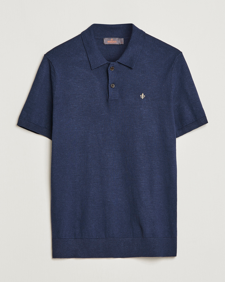 Herre | Pikéer | Morris | Harold Cotton/Linen Summer Polo Navy