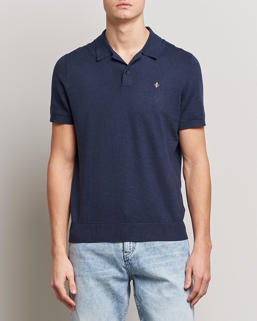 Herre | Pikéer | Morris | Harold Cotton/Linen Summer Polo Navy