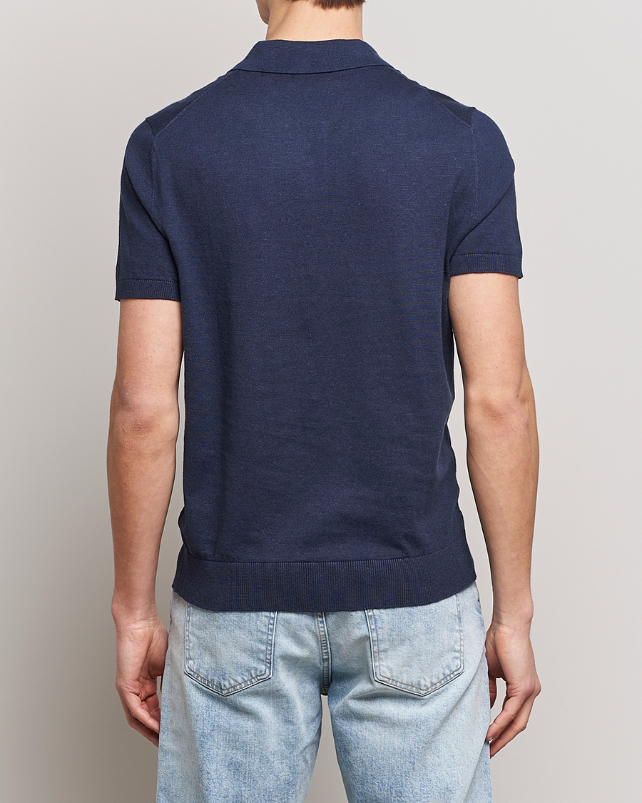 Herre | Pikéer | Morris | Harold Cotton/Linen Summer Polo Navy