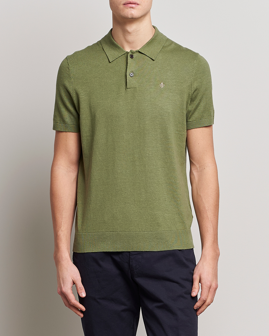 Herre | Pikéer | Morris | Harold Cotton/Linen Summer Polo Sage Green
