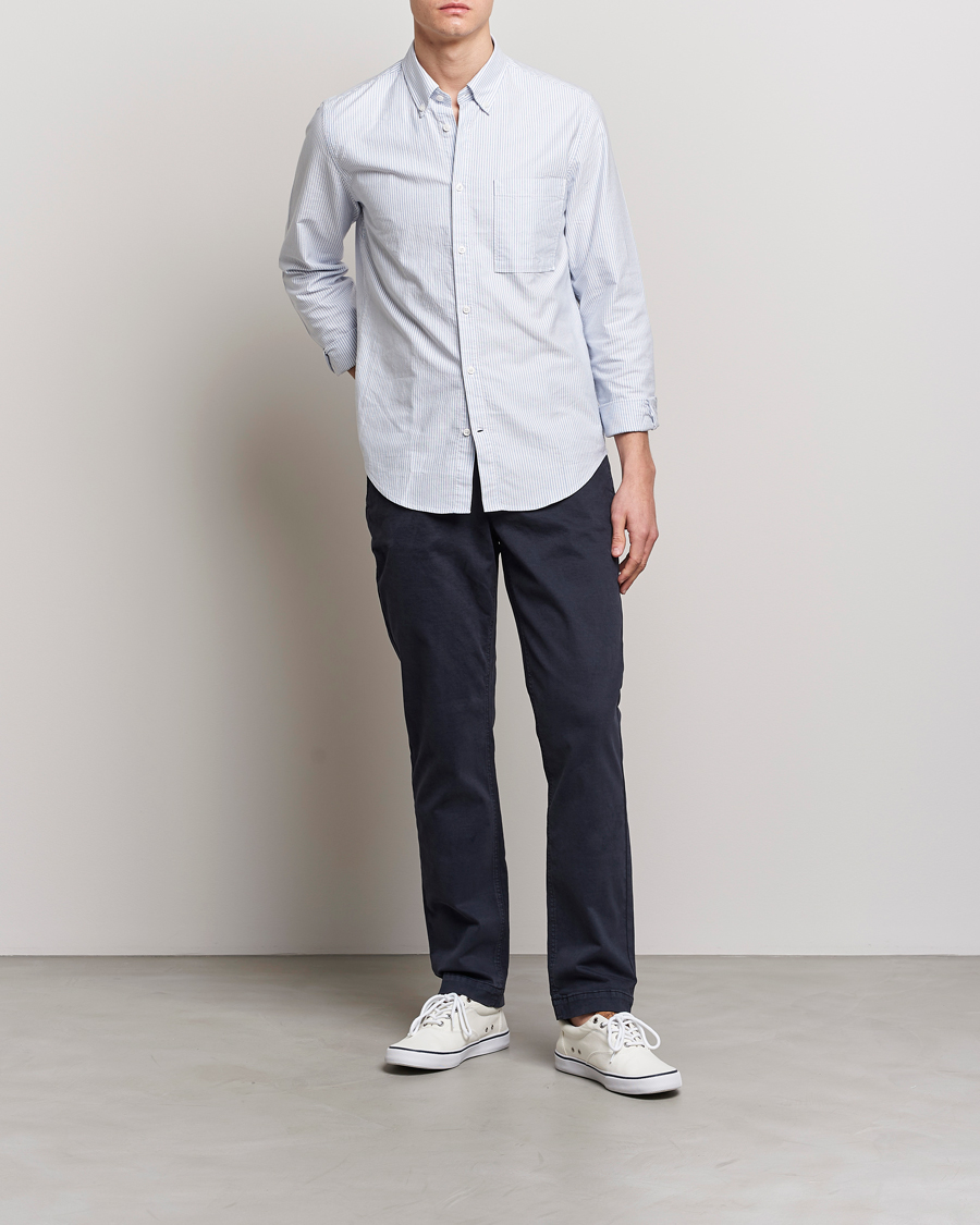 Herre | Bukser | Morris | Jeffrey Brushed Chinos Blue