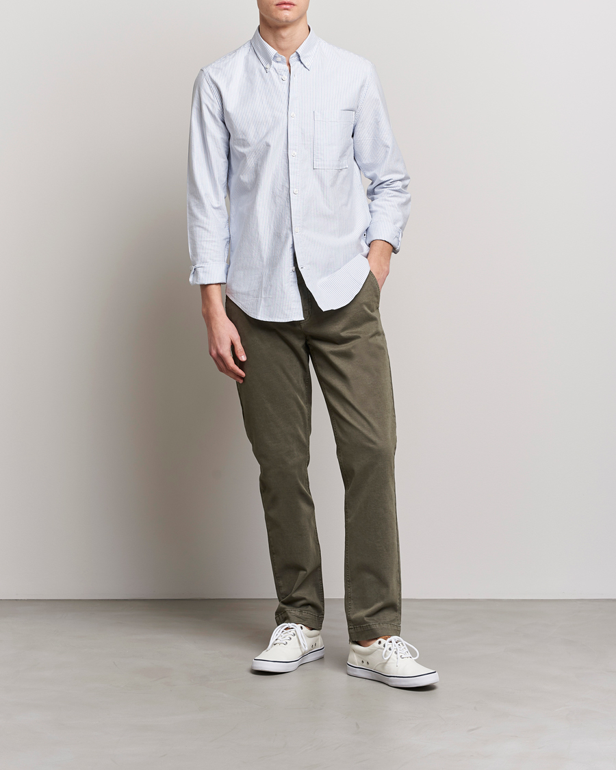 Herre | Bukser | Morris | Jeffrey Brushed Chinos Olive