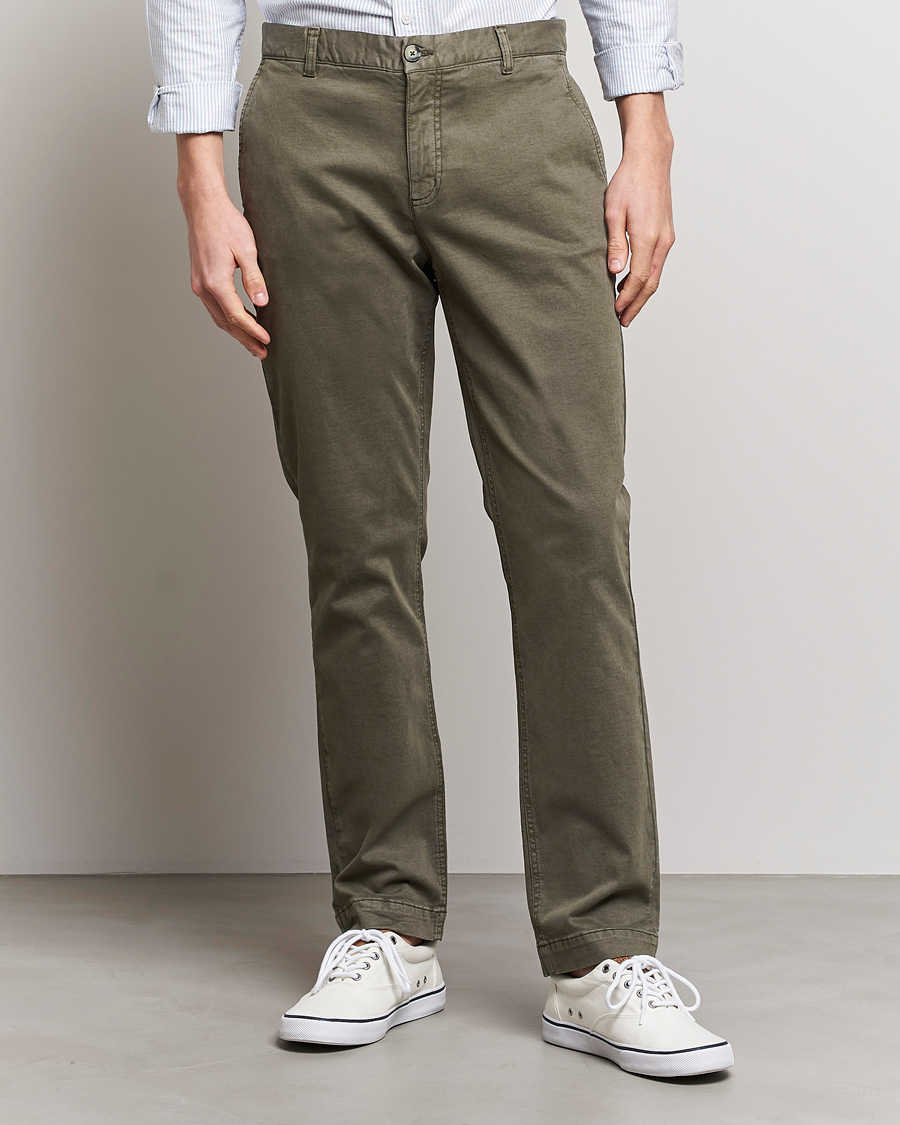 Herre | Preppy Authentic | Morris | Jeffrey Brushed Chinos Olive