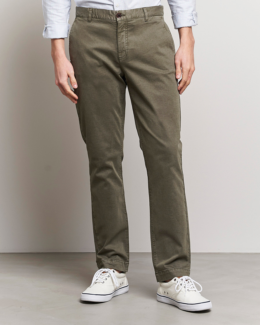 Herre | Bukser | Morris | Jeffrey Brushed Chinos Olive