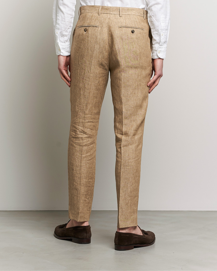 Herre | Bukser | Morris | Bobby Linen Suit Trousers Khaki