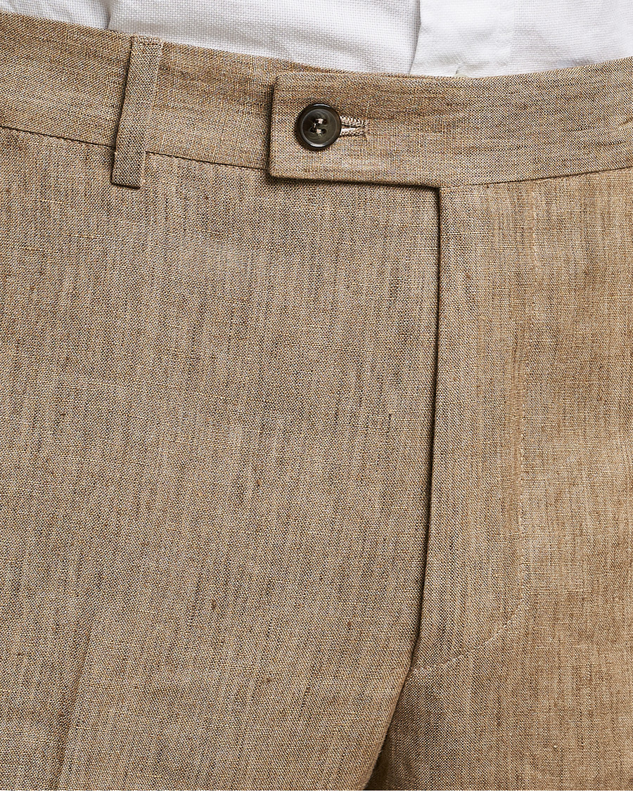 Herre | Bukser | Morris | Bobby Linen Suit Trousers Khaki