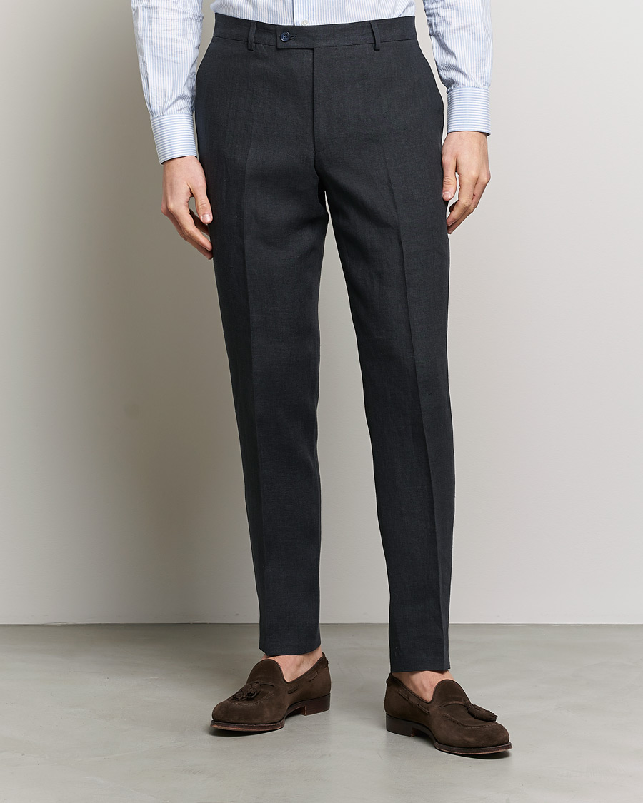 Herre | Plagg i lin | Morris | Bobby Linen Suit Trousers Navy