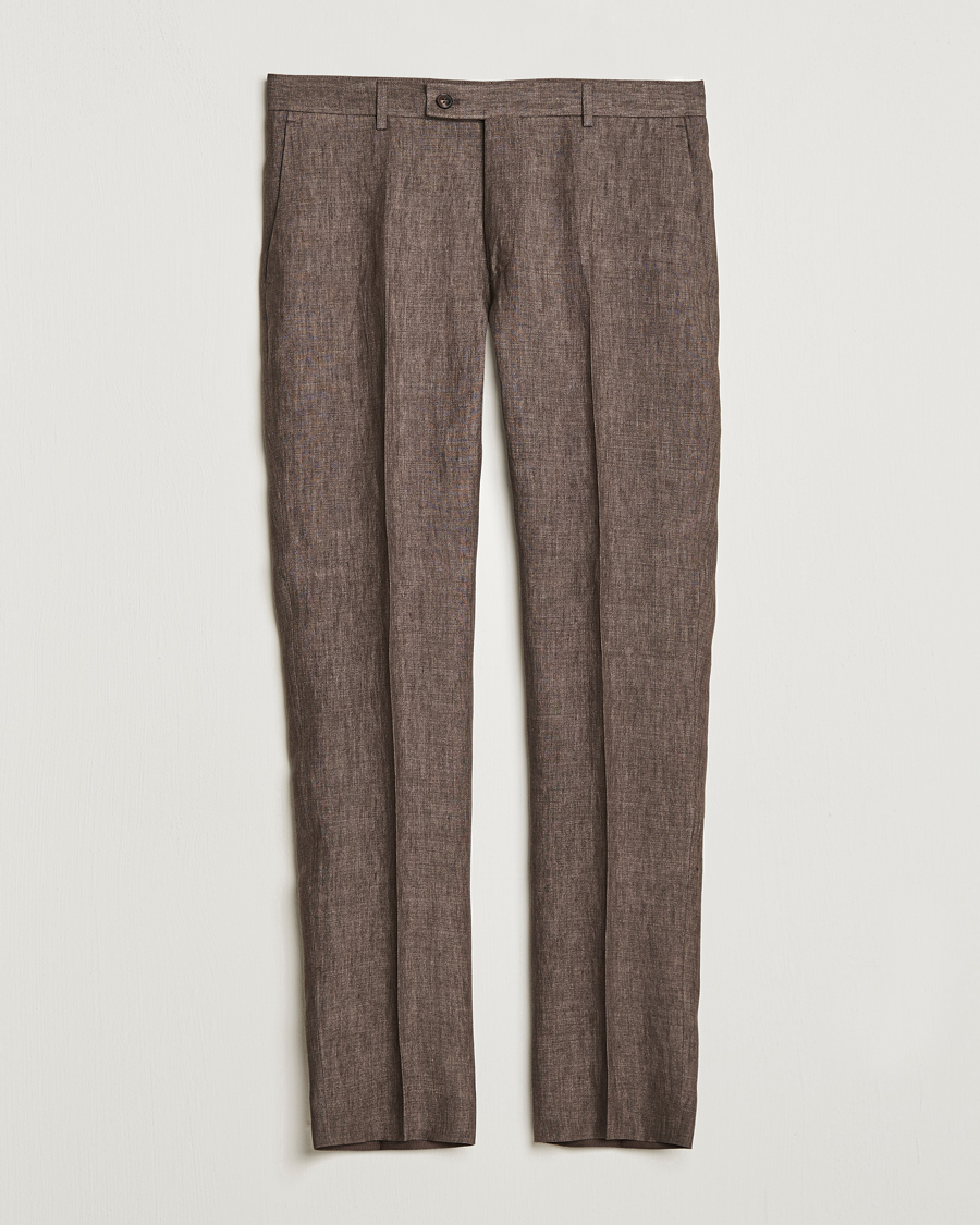 Herre | Bukser | Morris | Bobby Linen Suit Trousers Brown