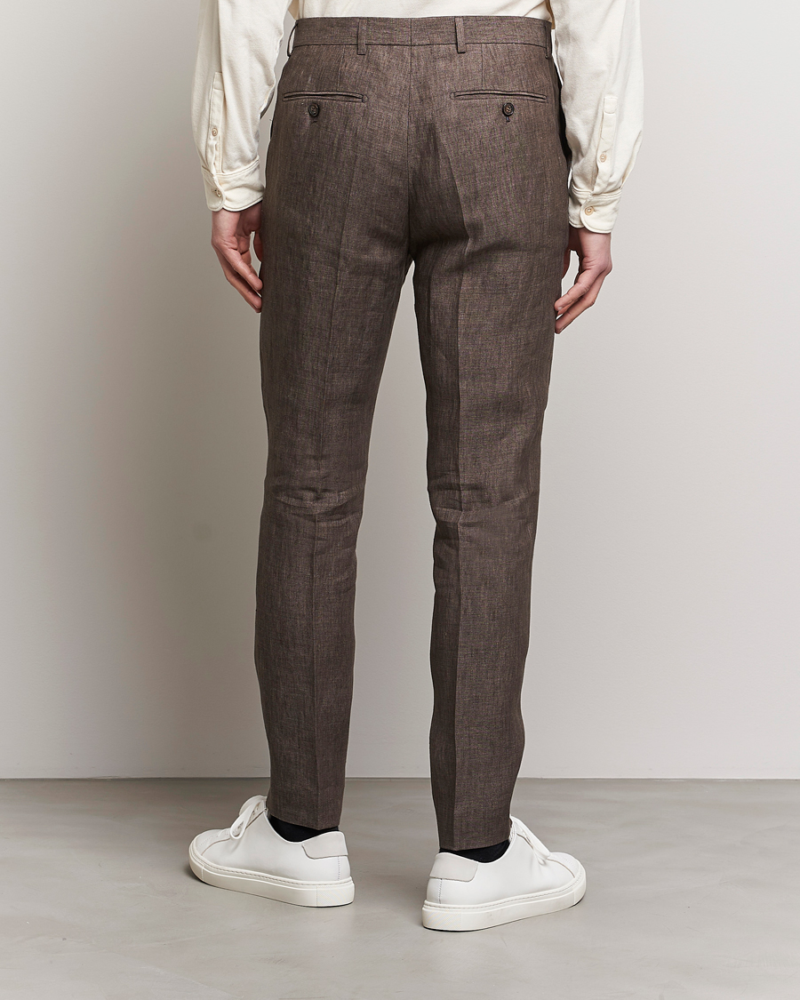 Herre | Bukser | Morris | Bobby Linen Suit Trousers Brown