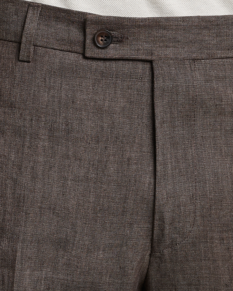 Herre | Bukser | Morris | Bobby Linen Suit Trousers Brown