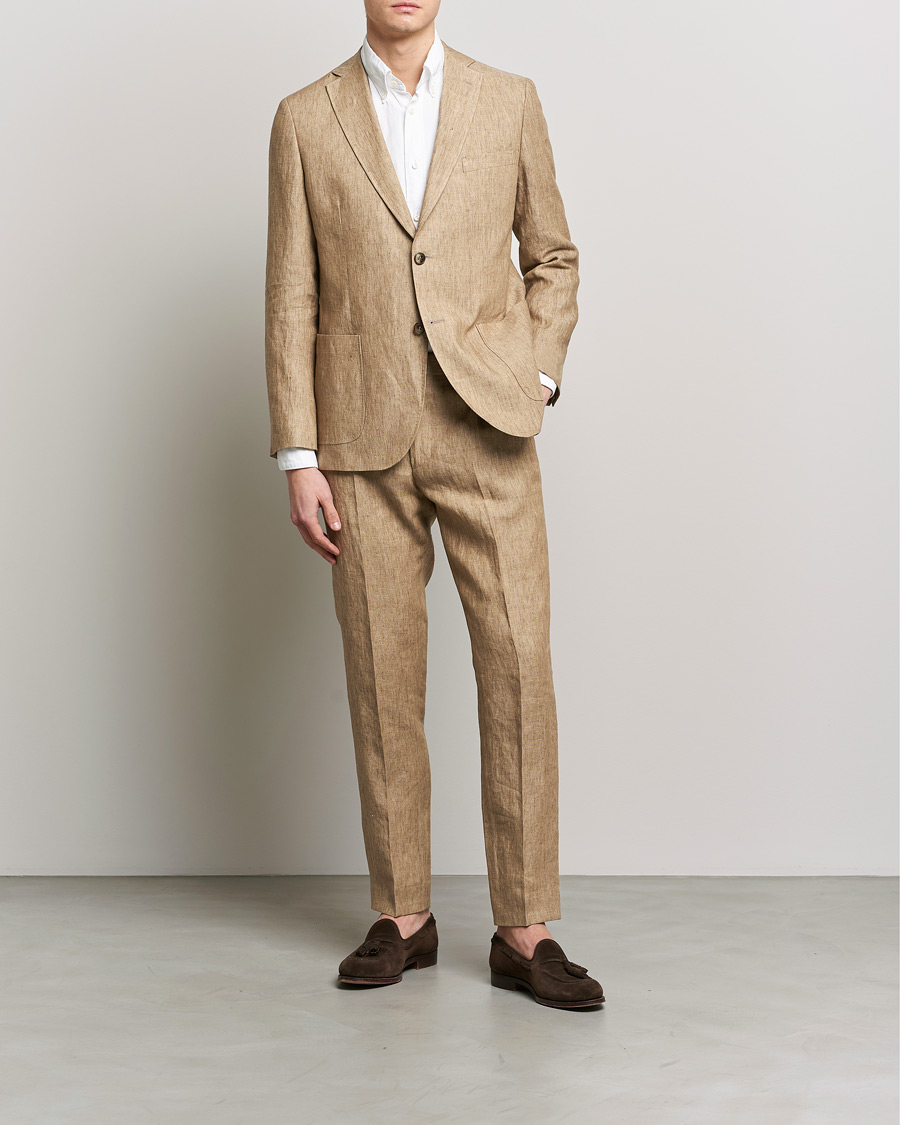 Herre | Dressjakker | Morris | Archie Linen Suit Blazer Khaki