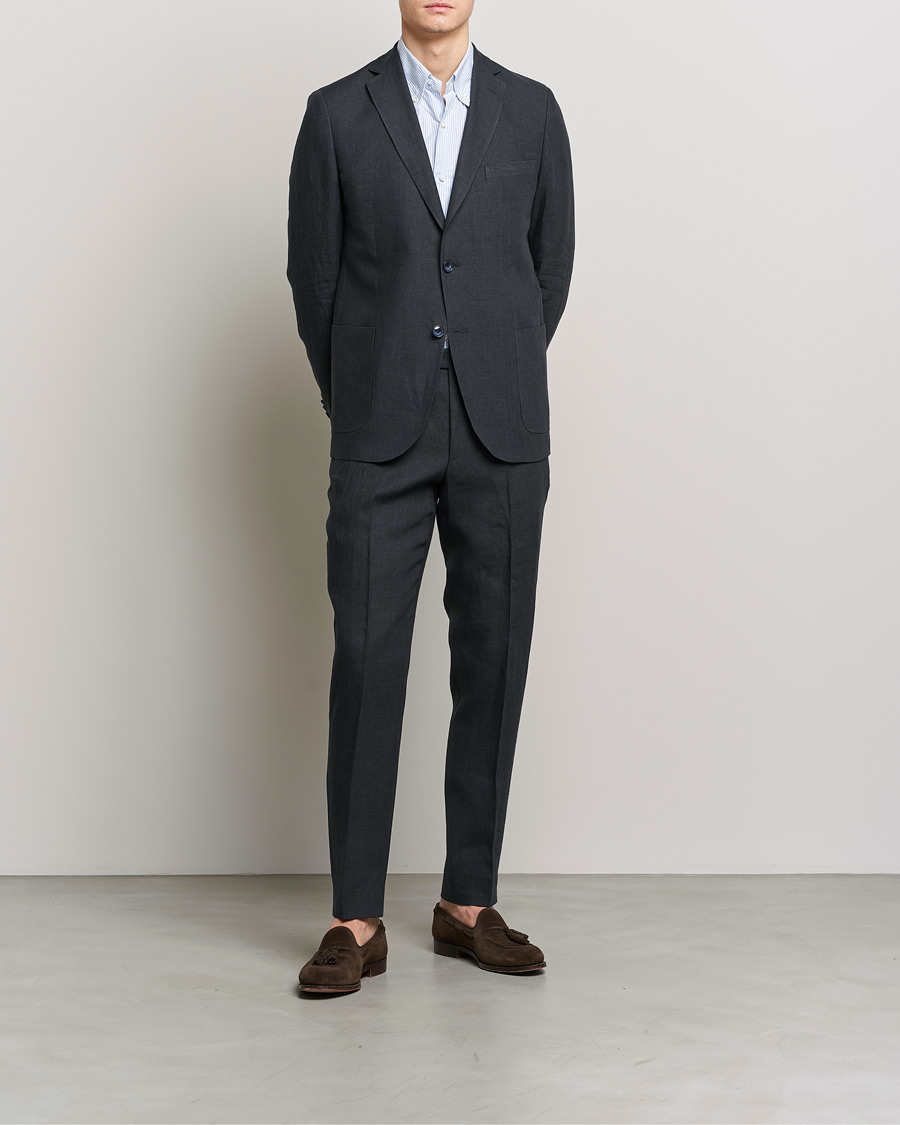 Herre | Dressjakker | Morris | Archie Linen Suit Blazer Navy