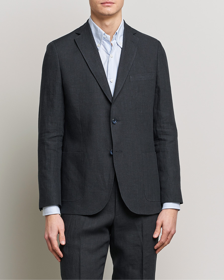 Herre |  | Morris | Archie Linen Suit Blazer Navy