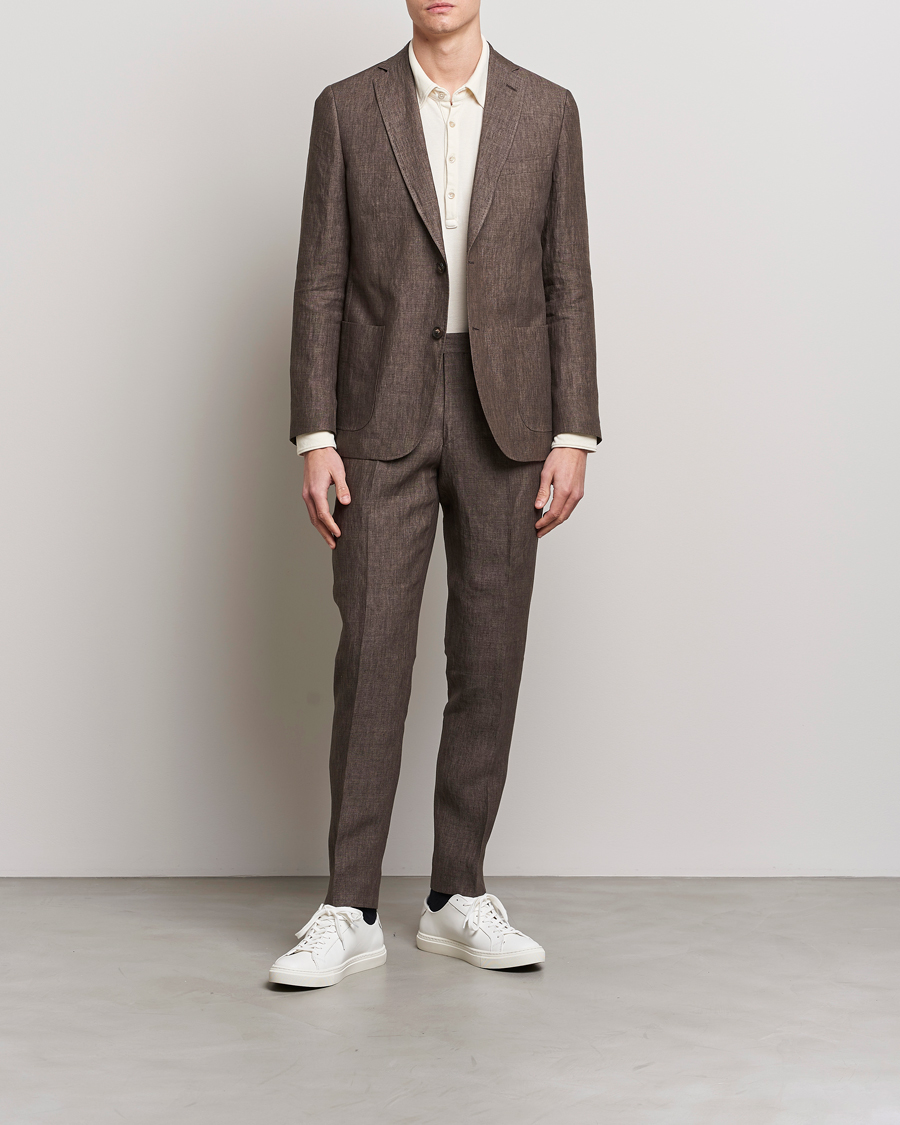 Herre | Dressjakker | Morris | Archie Linen Suit Blazer Brown