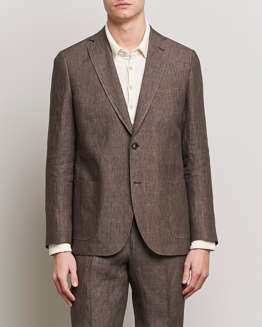 Herre | Linblazer | Morris | Archie Linen Suit Blazer Brown