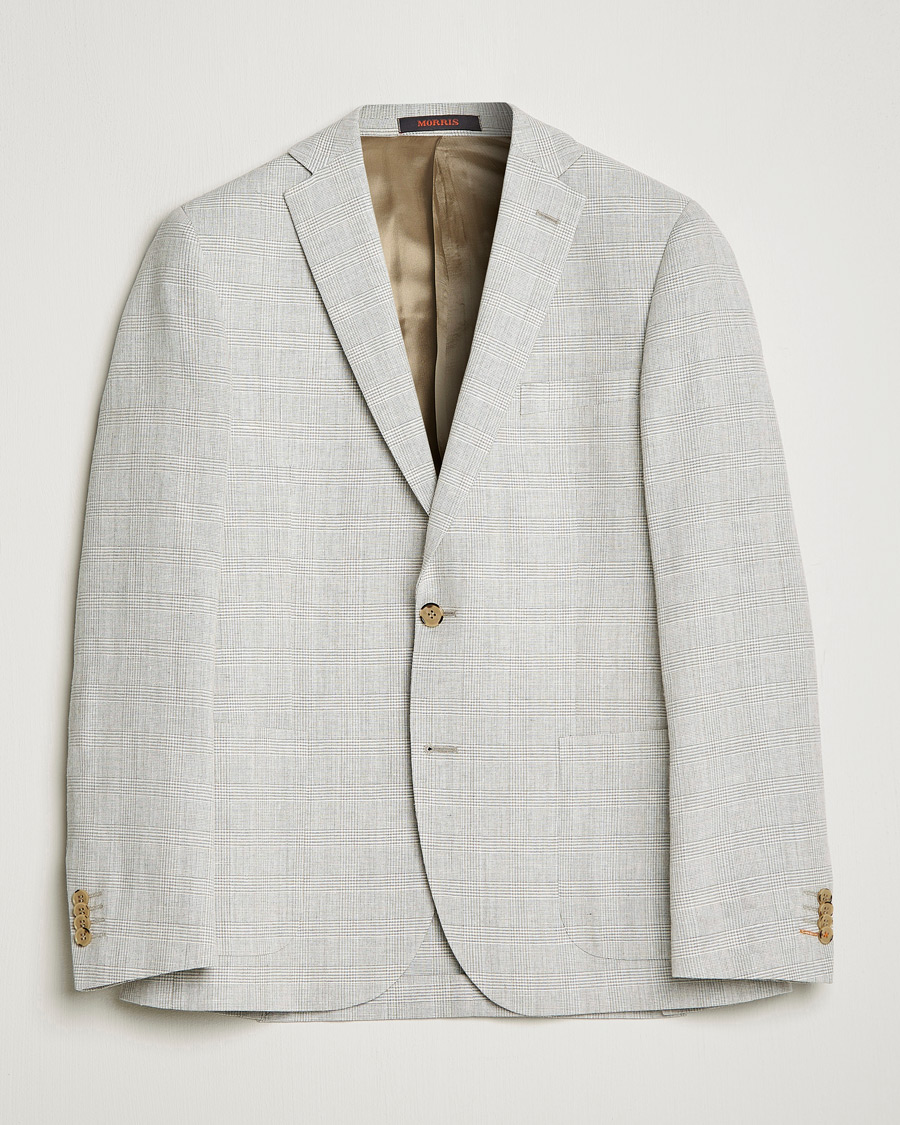 Herre | Dressjakker | Morris | Archie Glencheck Cotton Blazer Khaki