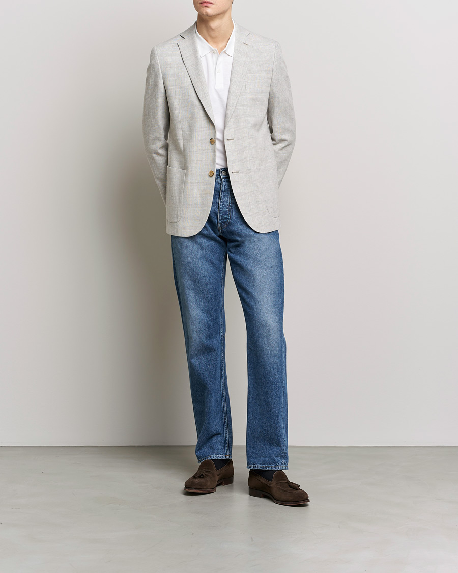 Herre | Dressjakker | Morris | Archie Glencheck Cotton Blazer Khaki