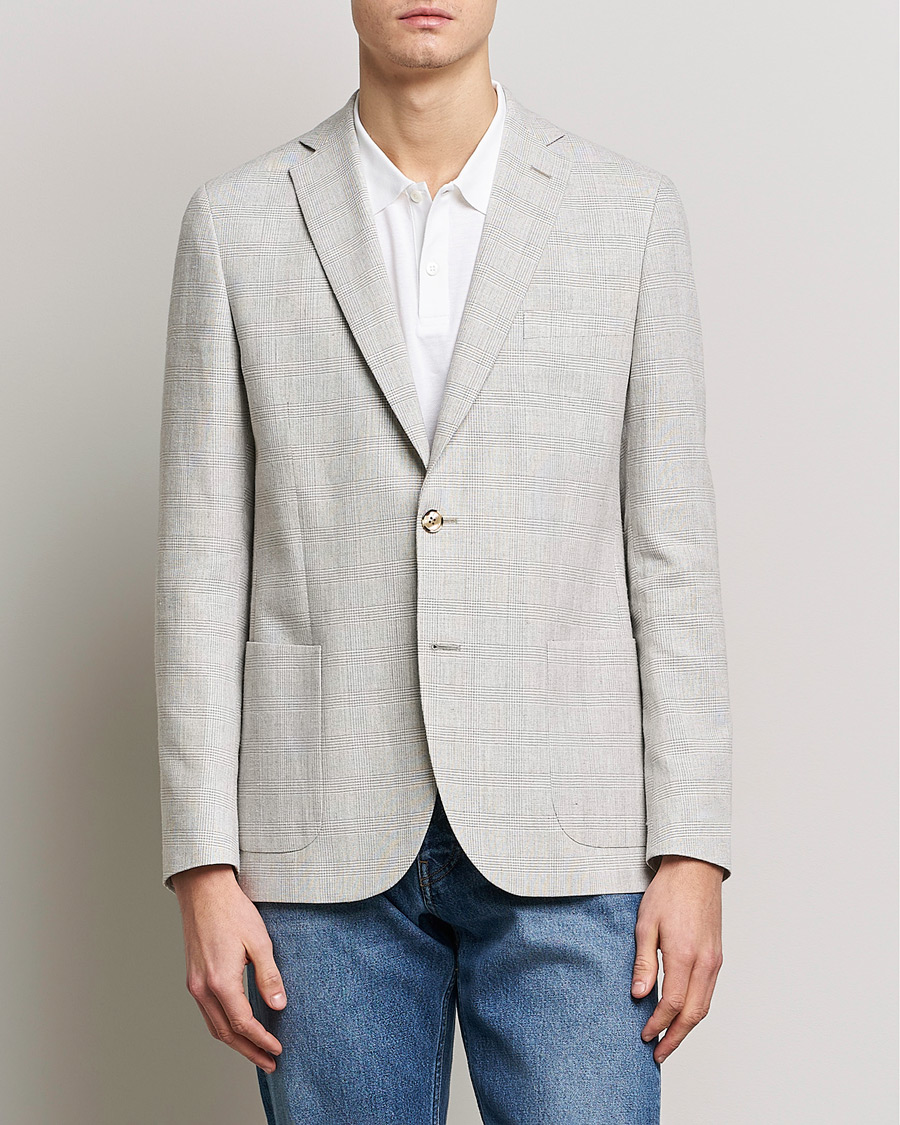 Herre | Dressjakker | Morris | Archie Glencheck Cotton Blazer Khaki