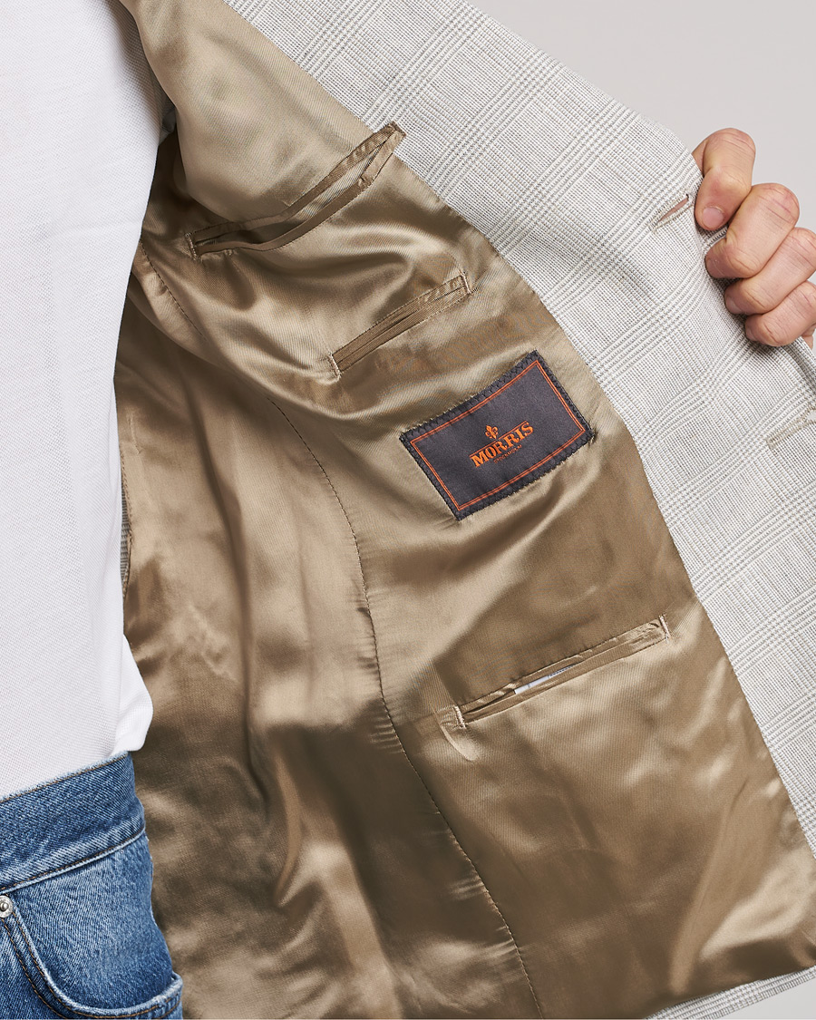 Herre | Dressjakker | Morris | Archie Glencheck Cotton Blazer Khaki