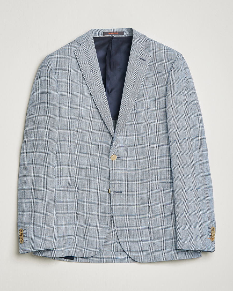 Herre | Dressjakker | Morris | Archie Glencheck Cotton Blazer Blue