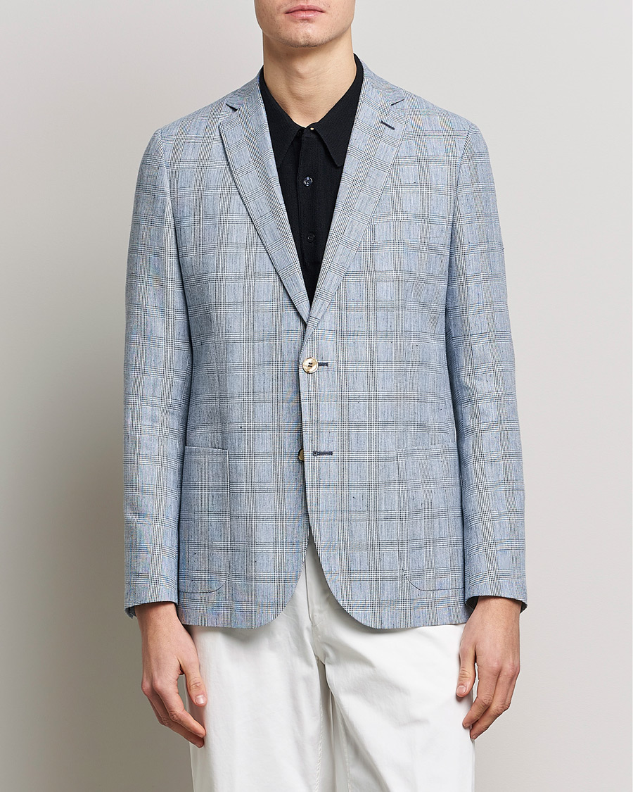 Herre | Bomullsblazer | Morris | Archie Glencheck Cotton Blazer Blue