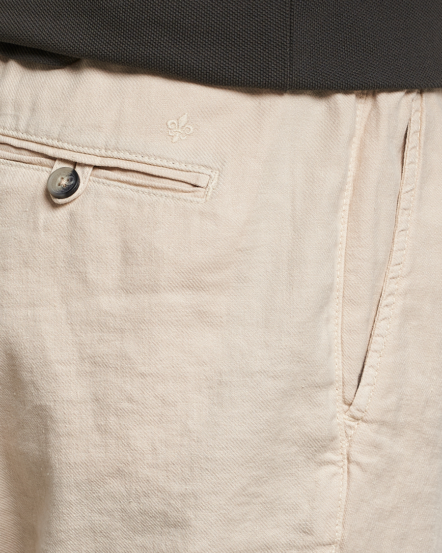 Herre | Bukser | Morris | Fenix Linen Drawstring Trousers Beige