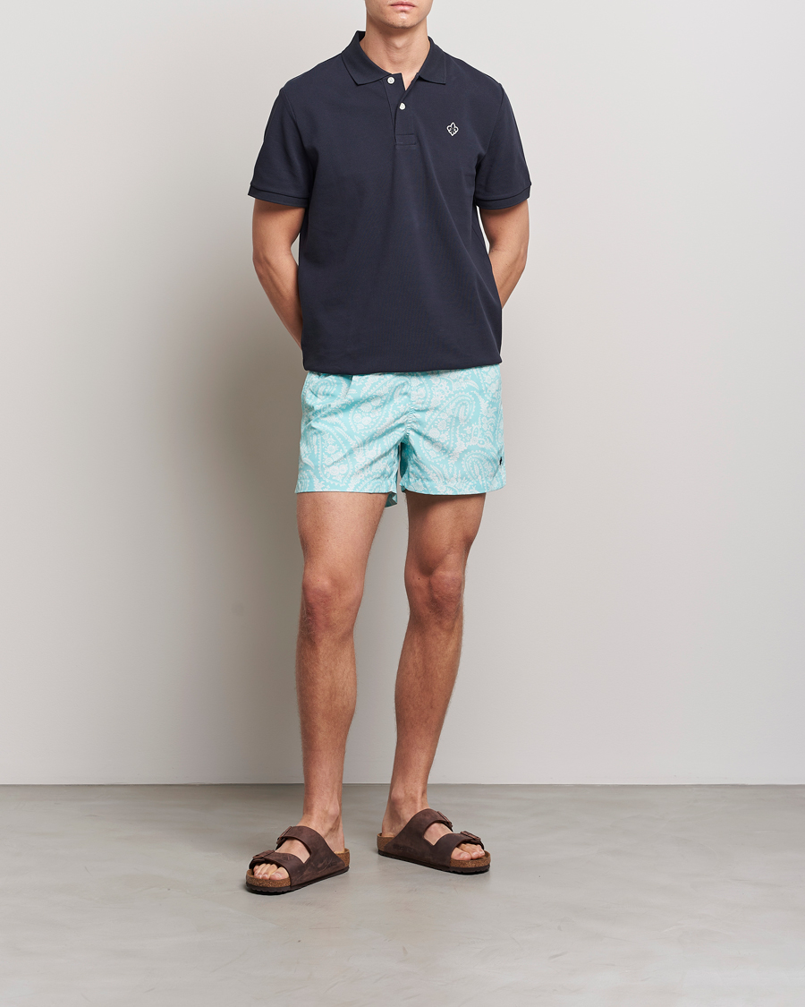 Herre | Badeshorts | Morris | Paisley Bathing Trunks Turquoise