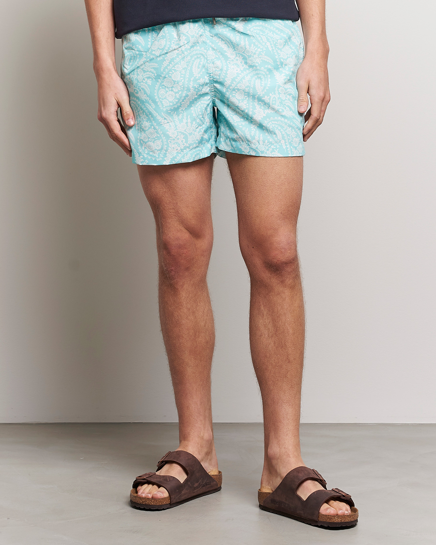 Herre | Badeshorts | Morris | Paisley Bathing Trunks Turquoise