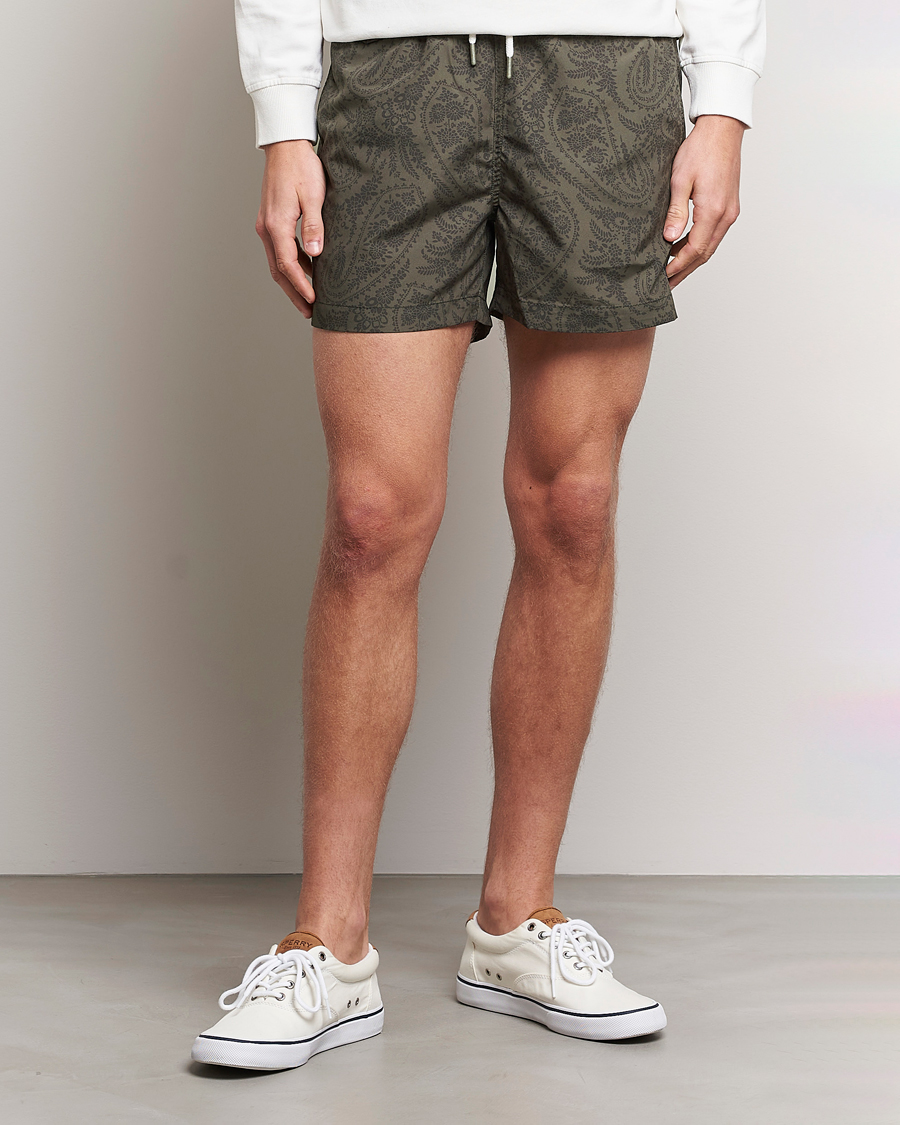 Herre | Badeshorts | Morris | Paisley Bathing Trunks Olive